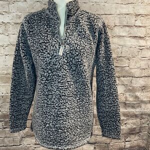 J. America Black and White Quarter Zip